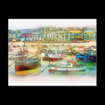 HARBOUR AS A PAINTING postcards