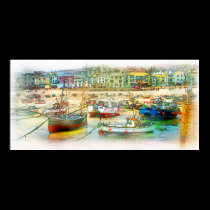 HARBOUR AS A PAINTING posters
