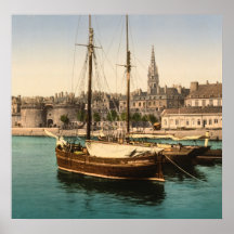 Harbour at St. Malo, France Print
