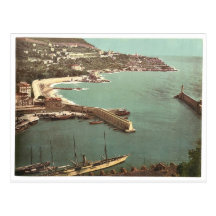 Harbour, Nice, France vintage Photochrom Postcard