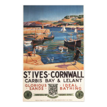 Harbour Scene with Girl and Gulls Railway posters