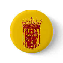 Hard core Spanish futbol fans skull shield gifts Buttons