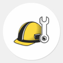 Hard Hat with Wrench Sticker