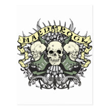 Hard Rock Skull and Guitars Postcard
