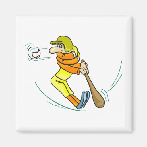 Hard Swing Baseball Bat Refrigerator Magnets
