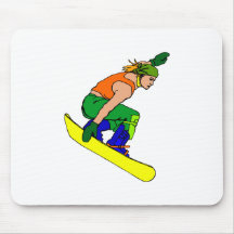 Hardcore Snowboard Gal Mouse Pad