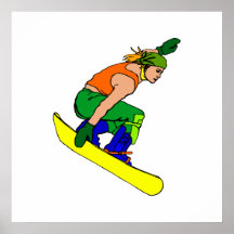 Hardcore Snowboard Gal Posters