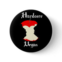 Hardcore Vegan Apple Design Pinback Button