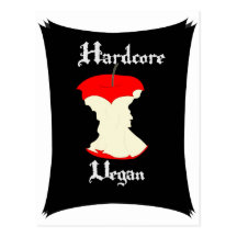 Hardcore Vegan Apple Design Postcard