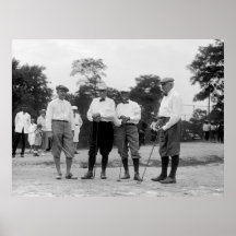 Harding Golf Foresome, 1920s Print