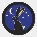 Hare at Twilight Round Sticker