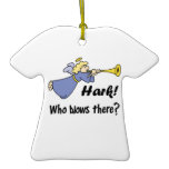 Hark Who Blows There Funny Angel Ornament