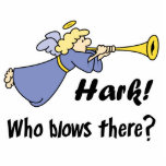 Hark Who Blows There Funny Angel photo sculptures