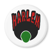 Harlem Graffiti With Face & Big Afro, 3 Colours Fridge Magnet