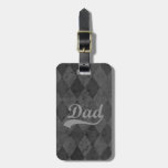 Harlequin Grey Shades Dad luggage tags