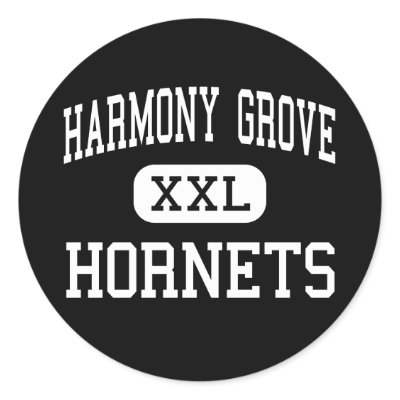 Harmony Grove - Hornets - High - Camden Arkansas Round Stickers by customteamsportswear