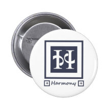 Harmony in Blue Pinback Button