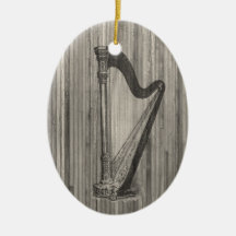Harp Engraving Pendant Ornament