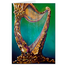 Harp Greeting Card