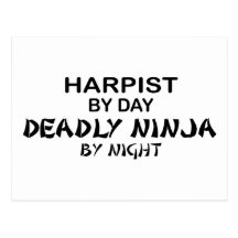 Harpist Deadly Ninja by Night Post Cards