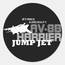 Harrier Jump Jet - Round Sticker