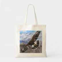 Harris Hawk- pastel Tote Bags