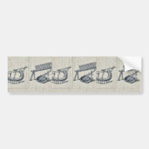 Harrow, hetchel, rake Ukiyo-e. Bumper Sticker