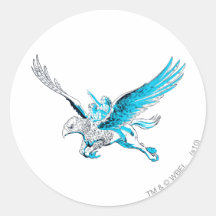 Harry and Hermione on a Hippogriff Round Stickers