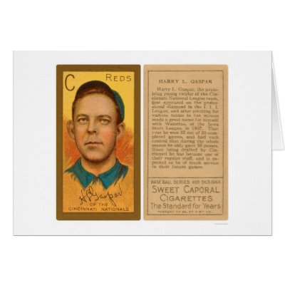 Harry Gaspar Reds Baseball 1911 Greeting Cards by lc_baseball