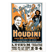 Harry Houdini Magic Show - Ghostbuster 1909 Post Cards