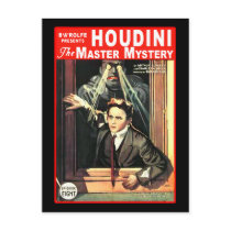 Harry Houdini Pulp Fiction Style Illustration Post Card
