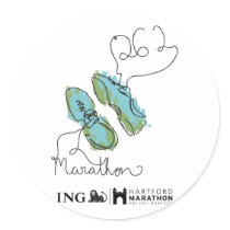 Hartford Marathon: Shoes Round Sticker