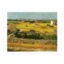 Harvest at La Crau, Vincent Van Gogh Postcards