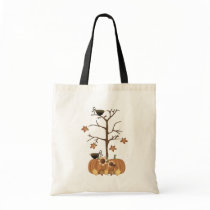 Harvest Fall Autumn Pumpkin Crow Leaves Bags