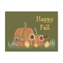 Harvest Fall Autumn Pumpkin Leaves Squirrel