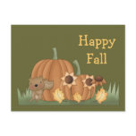 Harvest Fall Autumn Pumpkin Leaves Squirrel postcards