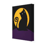Harvest Moon Black Cat canvas Gallery Wrapped Canvas