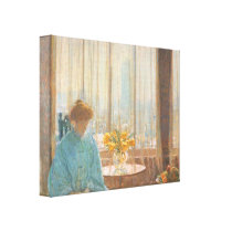 Hassam - The breakfast room winter morning Stretched Canvas Prints