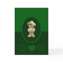 Hat & Flowers Teddy Bear Greeting Card