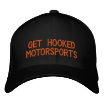 Hat with "GET HOOKED MOTORSPORTS" design Embroidered Baseball Cap