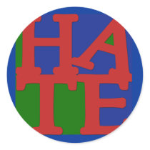 HATE Anti Valentine Design Round Stickers
