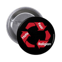 Hate Fear Religion buttons