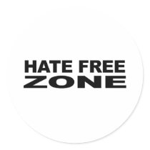 Hate Free Zone 2 stickers