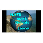 HATE - not welcomed here Bookmark business cards
