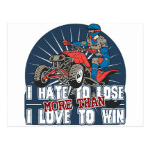 Hate to Lose ATV Postcard