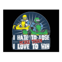 Hate to Lose Kart Post Cards