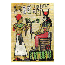 Hathor, Egyptian Goddess, Sycamore Branch on Thron Personalised Announcement