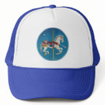 Hats, Caps - Red, White & Blue Carousel Horse