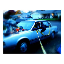 Haunted Car Postcard