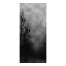Haunted Halloween Sky with Ravens Full Color Rack Card